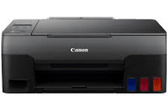 Imprimante Canon PIXMA G2520, noir, vue de face.