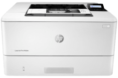 Imprimante HP LaserJet Pro M404dw, blanc /gris, vue de face.