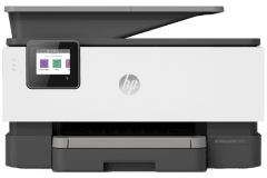 Imprimante HP OfficeJet Pro 9010, gris, vue de face