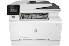 Imprimante HP Color LaserJet Pro M280nw, gris, vue de face.