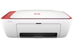 Imprimante HP DeskJet 2633, blanc / rouge, vue de face