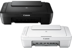 Imprimante Canon PIXMA MG2550, noir / blanc, vue de face.