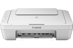 Imprimante Canon PIXMA MG2950, blanc, vue de face.