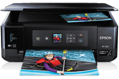 Imprimante Epson Expression Premium XP-530, noir, vue de face.
