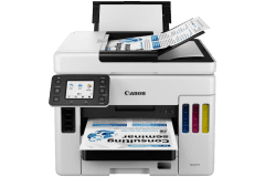Imprimante Canon MAXIFY GX7050, blanc / noir, vue de face.