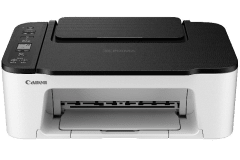Imprimante Canon PIXMA TS3452, noir / blanc, vue de face.
