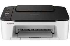 Imprimante Canon PIXMA TS3452, noir / blanc, vue de face.