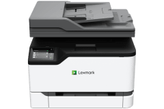 Imprimante Lexmark MC3326i, gris, vue de face.