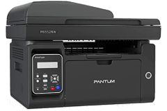 Imprimante Pantum M6558NW, noir, vue de côté.