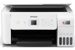 Imprimante Epson EcoTank ET-2826, blanc, vue de face.