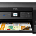 Imprimante Epson EcoTank ET-2851, noir, vue de face.